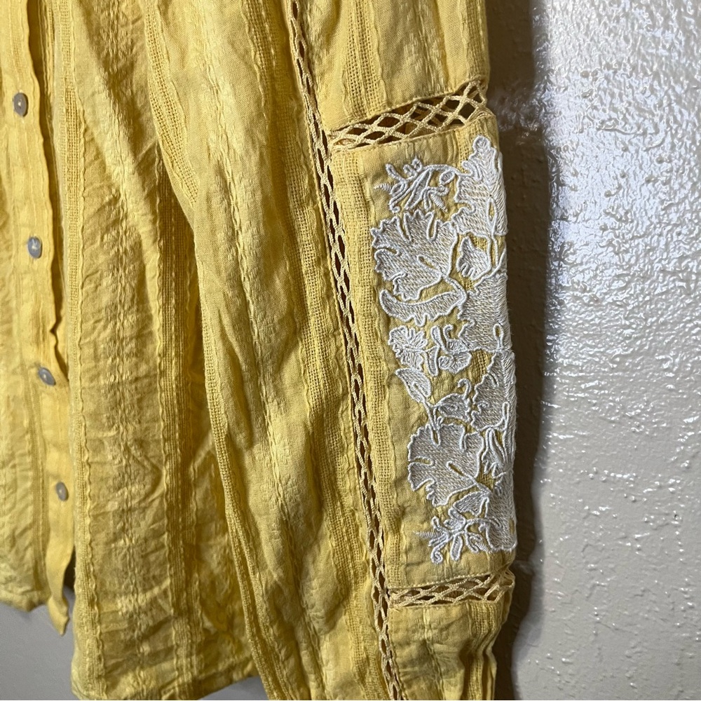 LOGO Lavish by Lori Goldstein Womens Medium Textured Woven Embroidered Boho - Picture 3 of 5